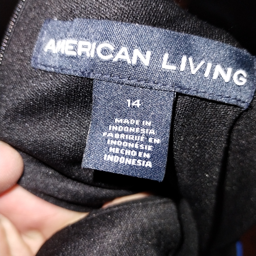 American Living sleeveless geometric blue and turquoise dress - Picture 5 of 7